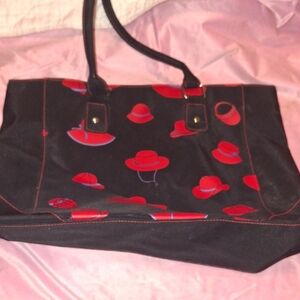 Stylish Black and Red Tote Bag